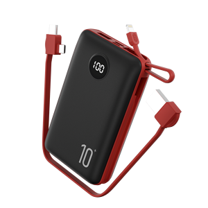 Banco de Energía con Cable Desmontable de 10000mAh, Cable Integrado, Pantalla LED Digital - Product Image 3