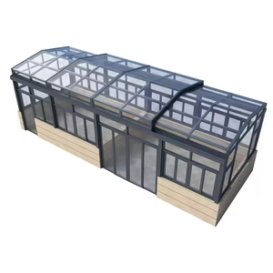 Véranda en verre pliable en aluminium, cadre thermolaqué, esthétique minimaliste moderne pour la maison, le bureau, l'extension de jardin contemporain - Product Image 6