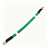 Câble de batterie rouge-vert personnalisé avec fil de cuivre étamé et borne à anneau pour stockage d'énergie, connexion d'onduleur