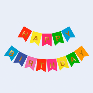 Set di decorazioni per feste con ghirlanda di lettere dorate multicolore da 14 pezzi, 4 m, per auguri di buon compleanno - Product Image 1