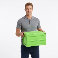 Boîte de rangement pliable transparente en plastique, bac de rangement pliable pour la maison, empilable, pour chambre à coucher, salon