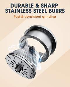 เครื่องบดกาแฟเสี้ยนไฟฟ้าขนาดเล็กอัจฉริยะ, เครื่องบดสเตนเลสสตีลปรับได้38ระดับชาร์จไฟได้สำหรับใช้ในโรงแรมในครัวเรือน - Product Image 3