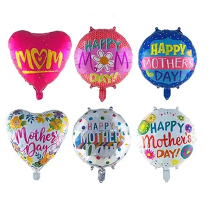 नई 18 इंच हैप्पी मातृ दिवस बैलोन प्यार माँ दिल गोल आकार पन्नी गुब्बारे स्पेनिश globos फ़ेलिज़ व्यास माँ के लिए पार्टी सजावट
