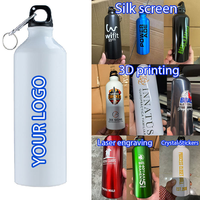 Bouteille d'eau en aluminium recyclé de 500 ml avec logo personnalisé, articles de sport pour cadeaux d'entreprise ESG et événements en gros