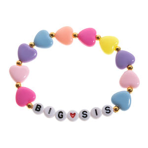 <span class=keywords><strong>Bracelet</strong></span> de perles en forme de lettre en forme de cœur pour femmes, filles et bébés - Product Image 2