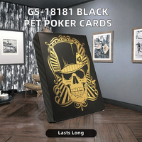 Nouvelles cartes à jouer en or noir avec motif de crâne, jeu de divertissement personnalisé, cartes en plastique imperméables, poker