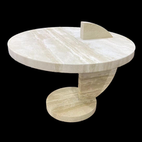 Table basse en travertin blanc moderne sur mesure KINGS-WING pour la maison, design de meubles en pierre pour salon, table basse en marbre