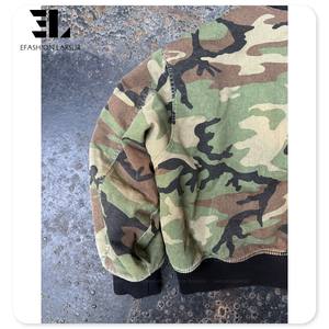 LARSUR Custom Factory Sun Faded Cotton Twill <strong>Camo</strong> Quilted Puffer <strong>Jacket</strong> Distress Vintage Wash Camouflage Crop Bomber <strong>Jacket</strong> - Product Image 5