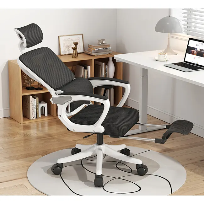 Office Rotation Lunch Break Mesh Chair Mid Back Rest Modern Executive Premium Office Chair With Hidden Foot Pedal