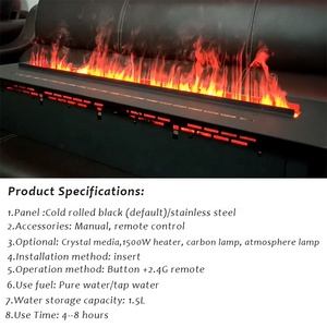 Cheminées hybrides <span class=keywords><strong>haut</strong></span> <span class=keywords><strong>de</strong></span> <span class=keywords><strong>gamme</strong></span> <span class=keywords><strong>de</strong></span> 500 mm, flammes hybrides, RGB, vapeur d'eau 3D, foyer <span class=keywords><strong>électrique</strong></span>, 8 couleurs, vapeur d'eau, insert <span class=keywords><strong>électrique</strong></span>, télécommande, cheminées - Product Image 5