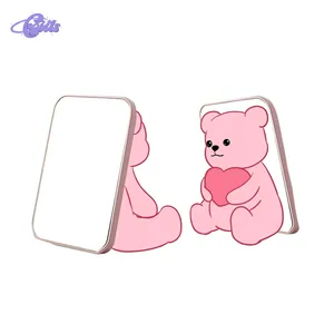 ODM OEM на заказ день Святого Валентина подарок зеркало украшение плюшевый животный медведь портативное складное зеркало