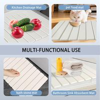 Tapis de séchage en pierre CF pour comptoir de cuisine tapis de vaisselle à séchage rapide pliable tapis de séchage de vaisselle en terre de diatomées Ultra absorbant