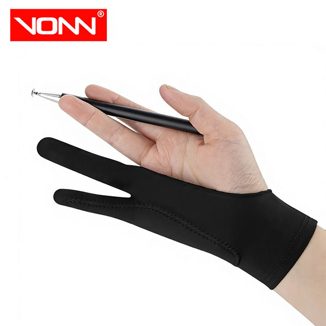 Custom Wholesale Two Finger Artist Drawing Gloves Anti-fouling Palm Rejection Sweat-proof Tablet Painting Gloves Plastic Art