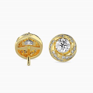 Pendientes de Diamantes VVS de 1.5 Quilates Cada Uno, Cultivados en Laboratorio, Corte Brillante, Oro de 14K, Joyería de Lujo para Mujer, Certificados por IGI - Product Image 2