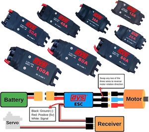 ESC Brushless en plastique pour Skywalker V2, 20A 30A 40A 50A 60A 80A 100A 120A 2-6S pour avions RC - Product Image 3