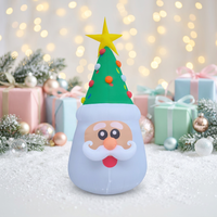 Poupées en peluche du Père Noël tendance pour les décorations d'arbre de Noël et de jardin, figurines de Noël gonflables de dessin animé