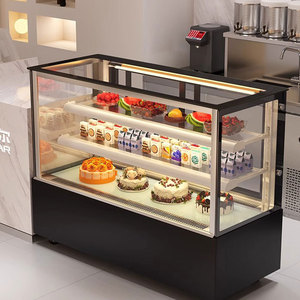 Vitrine Réfrigérée Commerciale à Angle Droit pour Gâteaux, avec Vitre Anti-Buée et Réglable, pour Boulangerie - Product Image 1