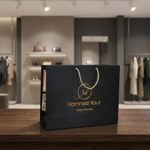 Premium Custom Printed Matte Laminated <b>Paper</b> Bag Gold Foil Embossed Logo Metal Rope Handle Luxury Retail Shopping Gift Bag - Product Image 3