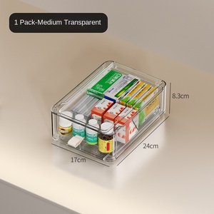 กล่องเก็บยาหลายชั้นแบบโปร่งใสมองเห็นได้ความจุขนาดใหญ่กล่องเก็บของกันฝุ่นสำหรับครอบครัวแบบลิ้นชัก - Product Image 6