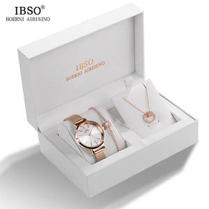 Cadeau de la Saint-Valentin IBSO Montre à quartz pour femme Ensemble Bracelet simple couleur argent Montre-bracelet pour femmes Relogio Masculino 8868 - Product Image 5