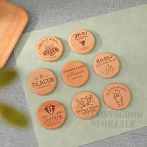 Benutzer definierte Laser druck Werbe Kühlschrank Magnet Runde Buche Holz Bierflaschen öffner für Hochzeits geschenk - Product Image 4