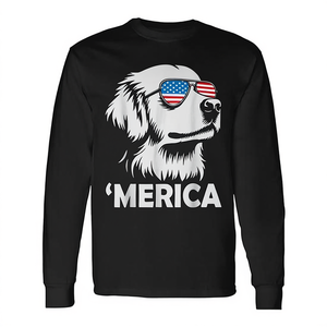 T-shirt à manches longues Golden Retriever 4th Of July Merica - Product Image 2