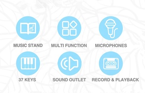 คีย์บอร์ดเปียโนดนตรีสำหรับเด็ก,ออร์แกนอิเล็กทรอนิกส์ของเล่นพร้อมไมโครโฟน37คีย์ - Product Image 2