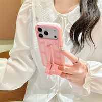 Coque de téléphone en silicone souple avec pendentif Balletcore rose et nœud mignon pour iPhone 18 17 Pro Max 16 15 14 13