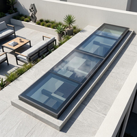 Ventana de Techo de Vidrio de Aluminio de Alta Resistencia con Apertura de 70 Grados para Techos Planos, Diseño Impermeable para Villas, Iluminación Natural