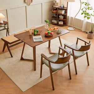 เก้าอี้สไตล์สแกนดิเนเวียน โครงสร้างแบบมอร์ติสแอนด์เทนนอน เก้าอี้นั่งทานอาหารมีพนักพิง หุ้มด้วย PU  โครงไม้ - Product Image 6