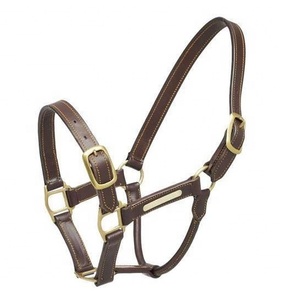 Light Brown <b>Halter</b> with Brass Hardware <b>Top</b> Quality Brown <b>Leather</b> Horse <b>Halter</b> Durable and Stylish Design - Product Image 1