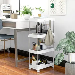 Uso domestico Metal Rolling Organization GRS Plastic Storage Utility Cart Trolley scaffali vassoio con rotelle - Product Image 1