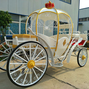 Chariot de Cendrillon blanc en forme de citrouille, transport électrique spécial pour princesse - Product Image 1