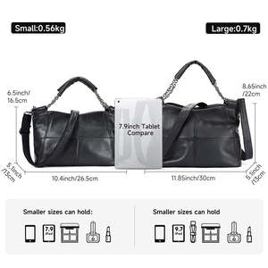 Sac à main de luxe en cuir véritable avec fermeture ouverte pour femmes, toutes saisons - Product Image 6