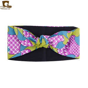 Bonne qualité Juding on African Print a Knot Color Bub Lined a Bow Headband avec un Turban populaire JDF-08 - Product Image 4