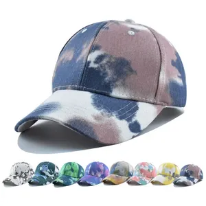 עיצוב חדש בד צבע עניבה מתכוונן רקום הדפס צבעוני לוגו אופנתי פופולרי כובע בייסבול
