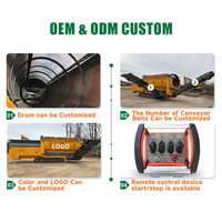 Équipement de criblage sur chenilles personnalisable à haute productivité, crible hydraulique sur chenilles pour minerai, sable, gravier et terreau.