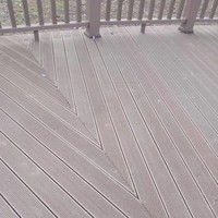 Plancher de terrasse extérieur en WPC imperméable de style moderne, design européen, 25 mm d'épaisseur, antidérapant, écologique, grain de bois, système clic