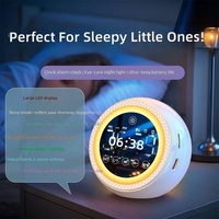 Réveil portable sans fil avec écran tactile LCD, haut-parleur Bluetooth 5.0, longue autonomie, affichage vocal et minuterie en plastique