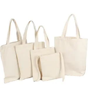 Cotton Tote Bags Blank Wholesale Organic Cotton Canvas Beach Shopping Tote Bags Eco Friendly Custom Logo Fashion White Canvas Shoulder Bag For Women