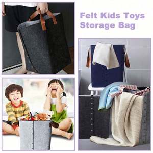 Panier de rangement en feutre pour épicerie de forme carrée, panier à linge sale, grand panier de rangement pliable pour jouets - Product Image 3