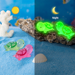 Dessin animé décor Mini résine artisanat figurines d'animaux nuit lueur fée <span class=keywords><strong>jardin</strong></span> ornements petite tortue petit noël pour paysages - Product Image 2