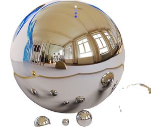 Escultura moderna personalizada de acero inoxidable, escultura grande de acero inoxidable para exteriores, esferas huecas de acero inoxidable para mirar - Product Image 1