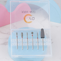 Ensemble de 6 fraises à ongles en diamant personnalisées, support pour manucure russe, ensemble de fraises à ongles électriques, fraises pour nettoyer les cuticules pour salon