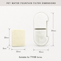 Ensemble de filtres de remplacement 4+4 pour fontaine à eau pour animaux de compagnie, charbon actif, fontaine à eau pour chat et chien