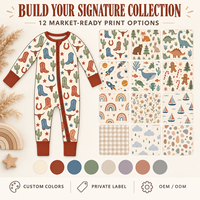 Pyjama en bambou personnalisé avec logo, ensemble cadeau pour bébé, Noël, bambou antibactérien, respirant, unisexe, fabrication en usine, combinaison pour enfants