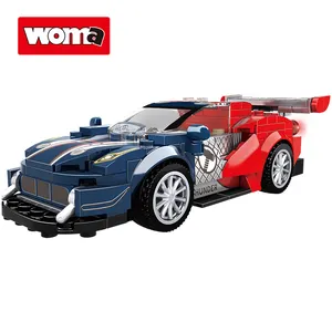 WOMA TOYS Wholesale Customize Super Speed Racing Car Model Small Building Blocks Bricks Set For Kids Diy Classic Game