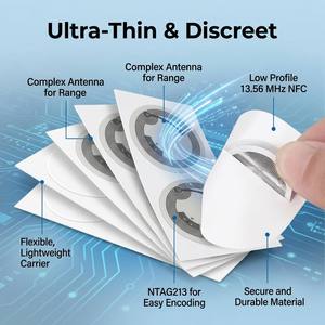 Étiquette de contrôle d'accès RFID ISO NFC pour hôtel, 13,56 MHz, étanche, avec puces NTA213/215/216 pour usage professionnel, systèmes Android et Apple - Product Image 5