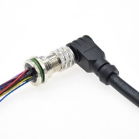 Connecteur de câble M12 17 broches femelle à angle droit, étanche IP67/IP68, blindé et surmoulé, pour l'automatisation industrielle