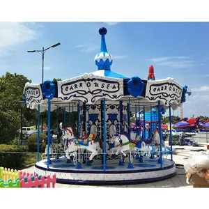 เด็กธีมสวนสนุกยอดนิยมตลกคริสต์มาส Merry Go Round Carousel Horse Rides ขาย